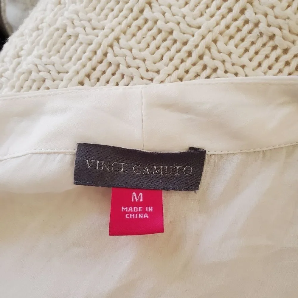 🔆VINCE CAMUTO🔆 Long Sleeve Studded Rumple Blouse - [Medium in Ivory]